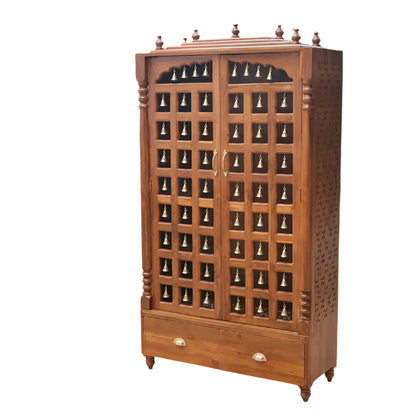 Handcrafted teak wood Hindu temple with Kollam painting