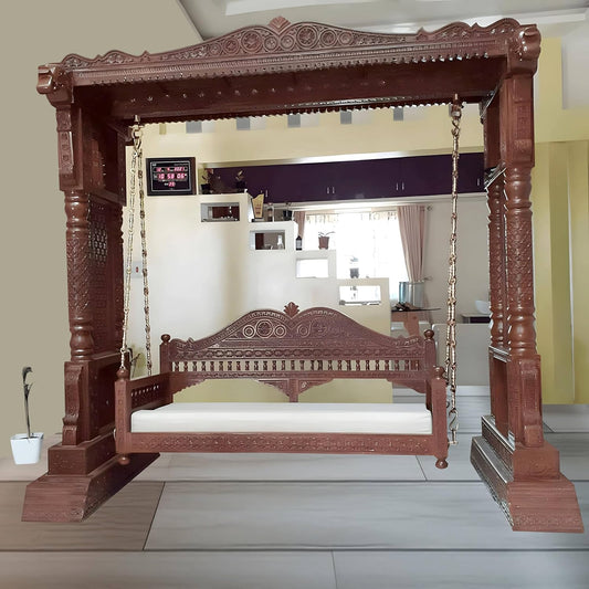 Wooden Swing Jhula with Stand for Indoor Outdoor & Balcony