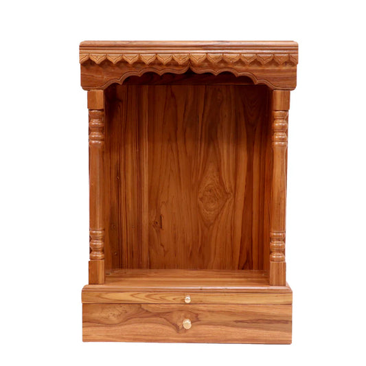 Heritage Style Handmade Foldable Jali Finish Wooden Temple for Home