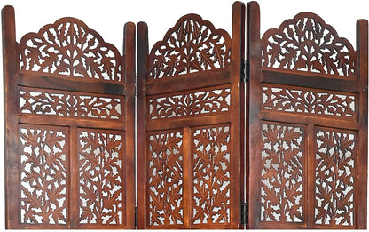 3 panel Wood Partition  for Living Room | Office Partition Screen Room Divider Solid Wood