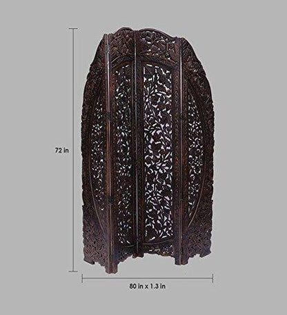 4 panel Wooden Handicrafts Room Divider Partition for Living Room 4 Panels - Room Screen Panels Wooden Partition Room Dividers for Home & Kitchen Office