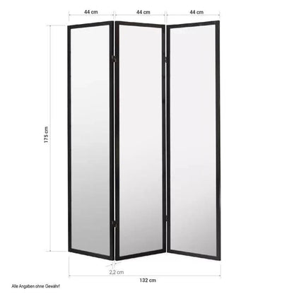 Archibald 175Cm H Folding Room Divider 3 Panel