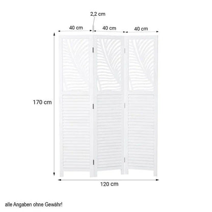 Bernd 120Cm W x 170Cm H 3 - Panel Solid Wood Folding Room Divider