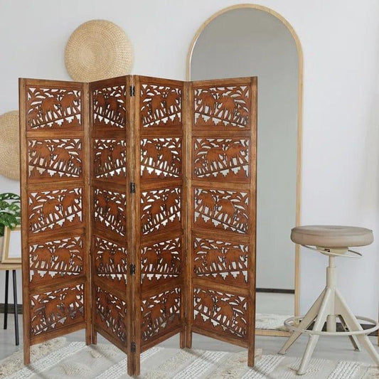 Bidwell 202Cm W x 183Cm H 4 - Panel Folding Room Divider