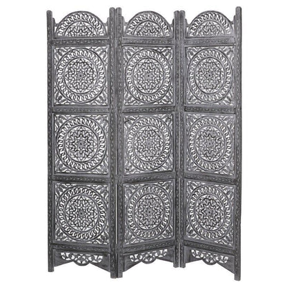 3 Panel Antique Look Woods Handcrafted Wooden Partition