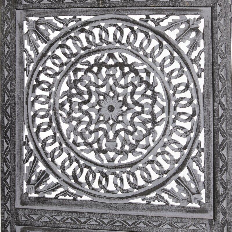 3 Panel Antique Look Woods Handcrafted Wooden Partition