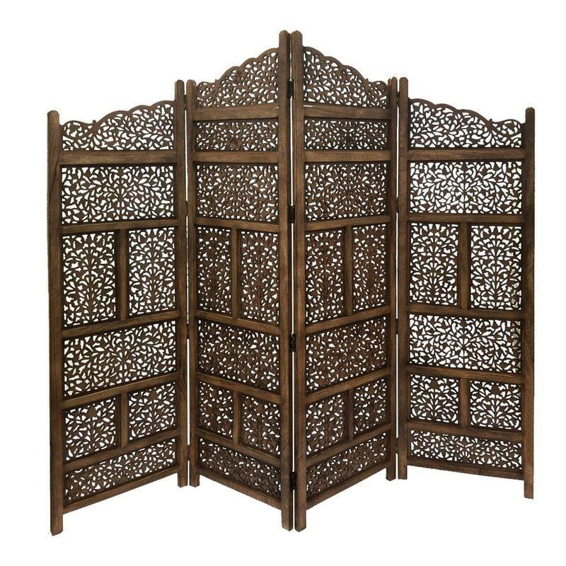 4 - Panel Solid Wood Folding Room Divider