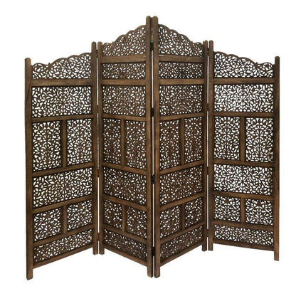 4 - Panel Solid Wood Folding Room Divider