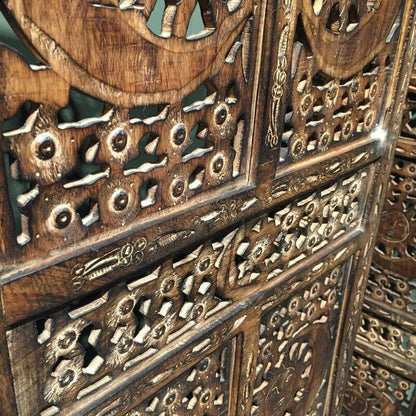 4 - Panel Wooden Partition Solid Wood Folding Room Divider