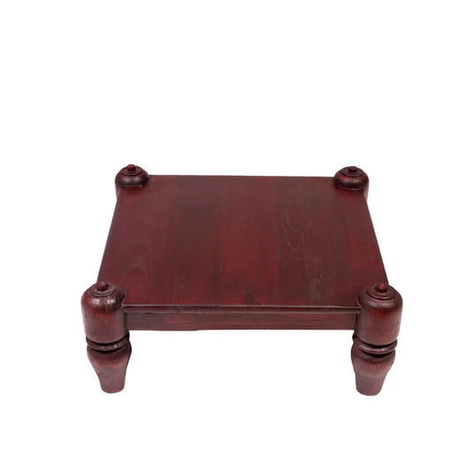 Rounded Corner Wooden Bajot (Mahogany Touch