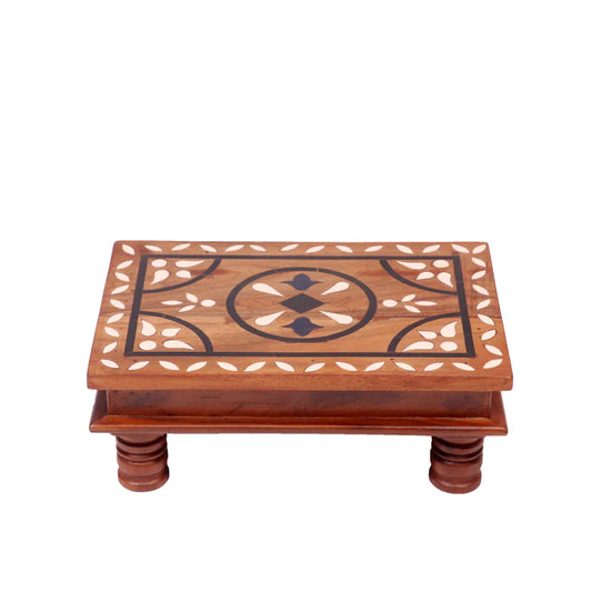 Classical Inlay Small Teak Bajot