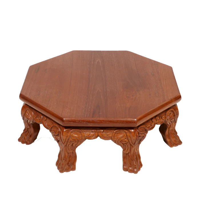 Dasam Traditional TEAK Wood Octagonal Bajot/Choki