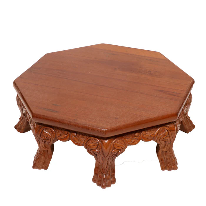 Dasam Traditional TEAK Wood Octagonal Bajot/Choki