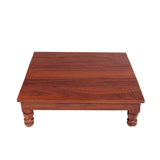 Solid teak square bajot in provincial teak polish