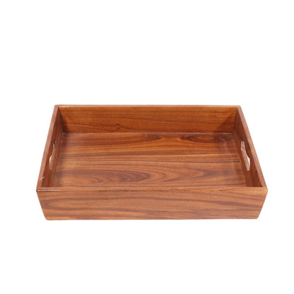 Glorious Natural Finish Wooden Handmade Tray - Set of 3