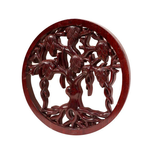 Mohagany Touch Wooden Teak Ring Tree Wall Decor