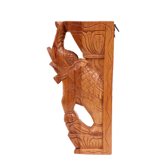 Solid teak elephant dance Door bracket - Teak wood