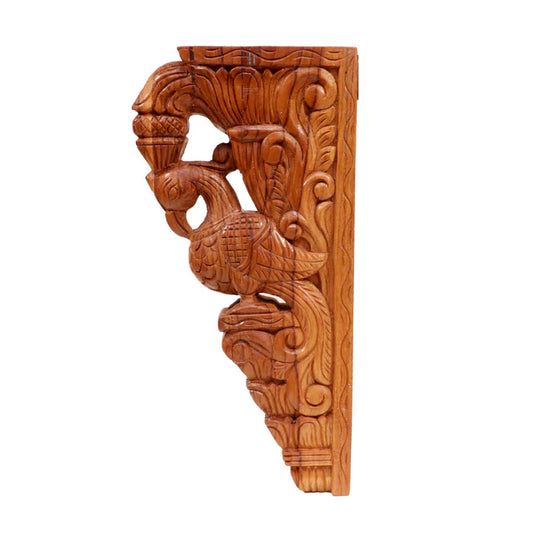 Beautifully Detailed Bird Traditional Teak Wood Door Bracket - Teak wood