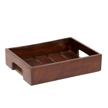 Compact wooden tray