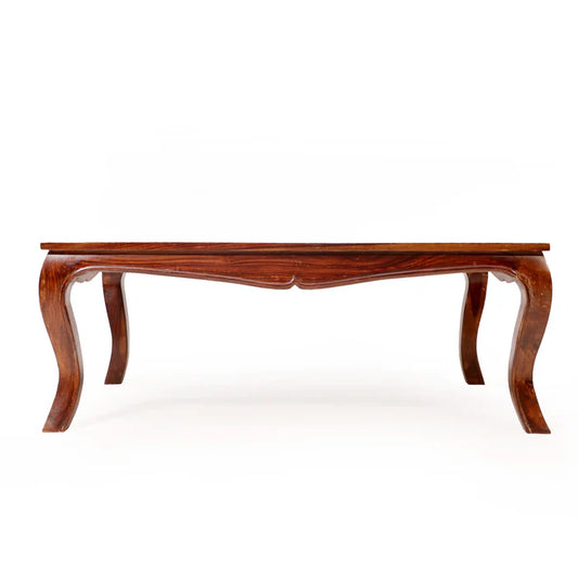 Simple Acacia Wooden Curved Legs Coffee Table