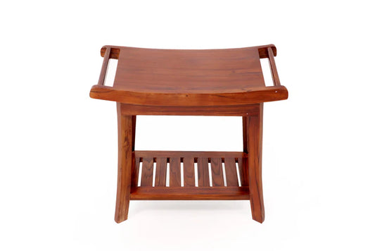 Double Handed Teak Wood Stool