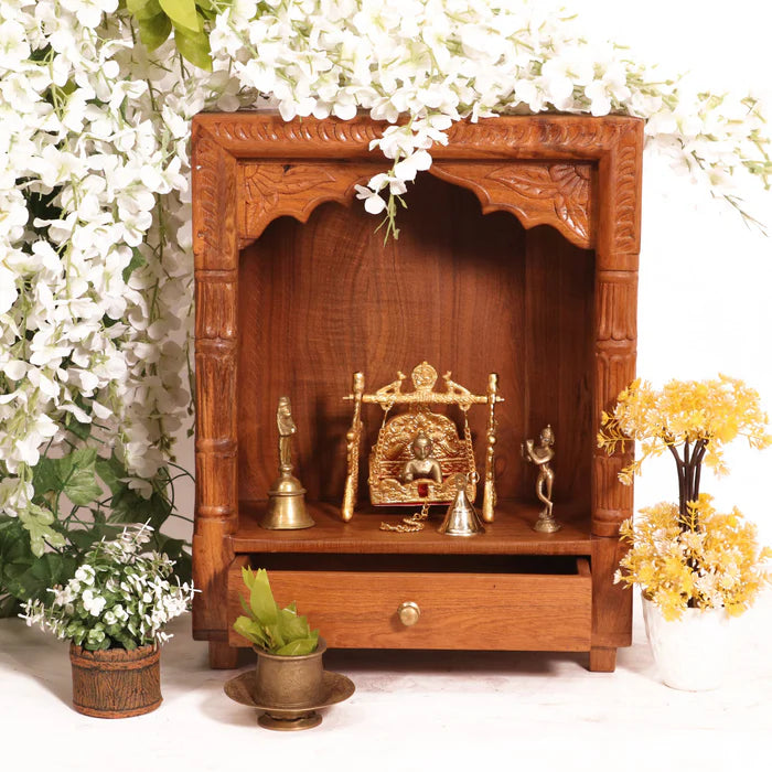 Heritage Design Compact Solid Wooden Temple