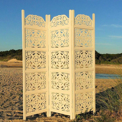 3 Panels wooden partition Solid Wood Folding Room Divider