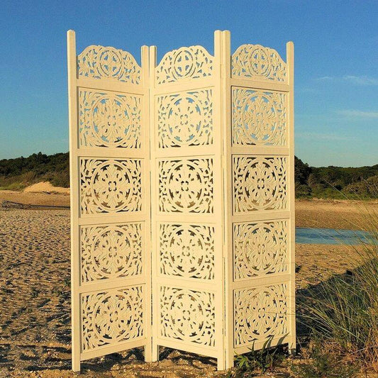 3 Panels wooden partition Solid Wood Folding Room Divider