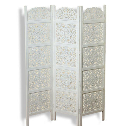 3 Panels wooden partition Solid Wood Folding Room Divider