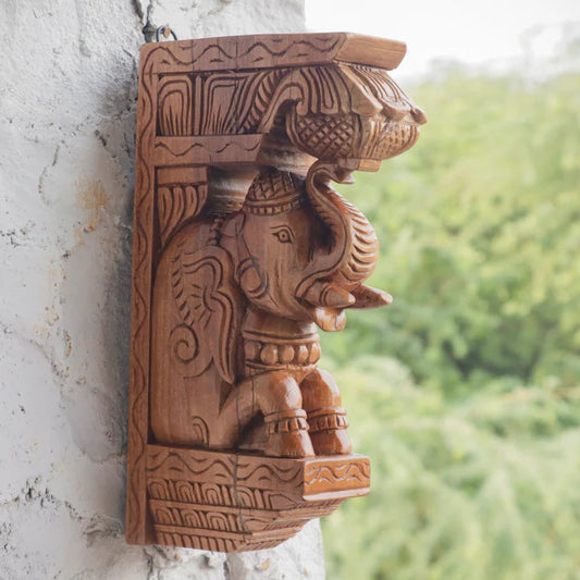 Solid wood Seating Elephant Door Bracket