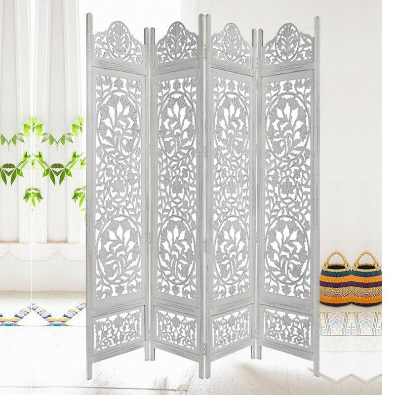 4 - Panel Solid Wood Folding Room Divider