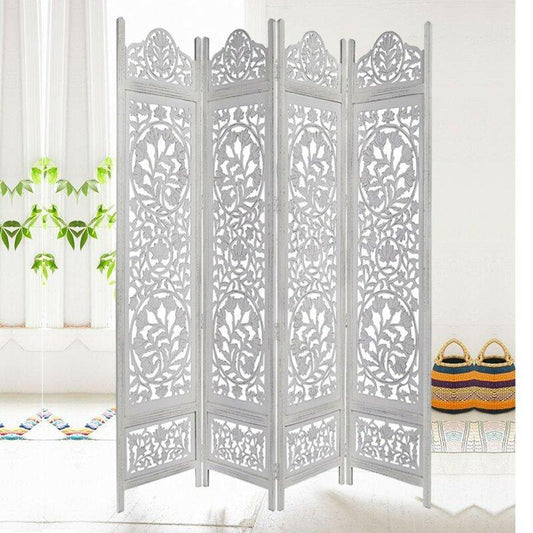 4 - Panel Solid Wood Folding Room Divider