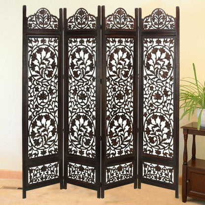 4 - Panel Solid Wood Folding Room Divider