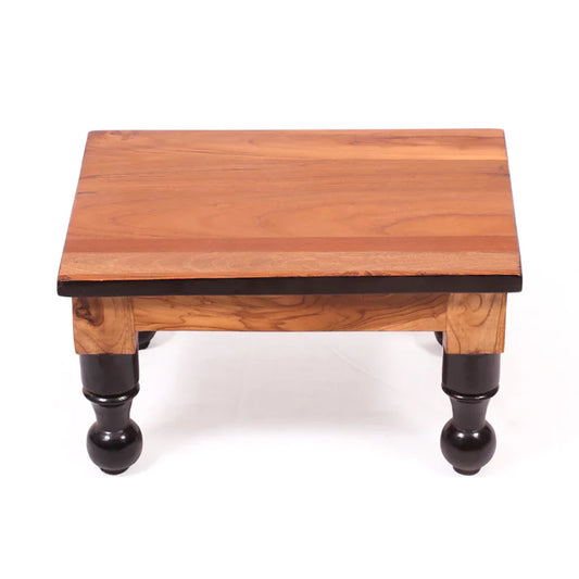 Round Legs Teak wood Rectangular Bajot