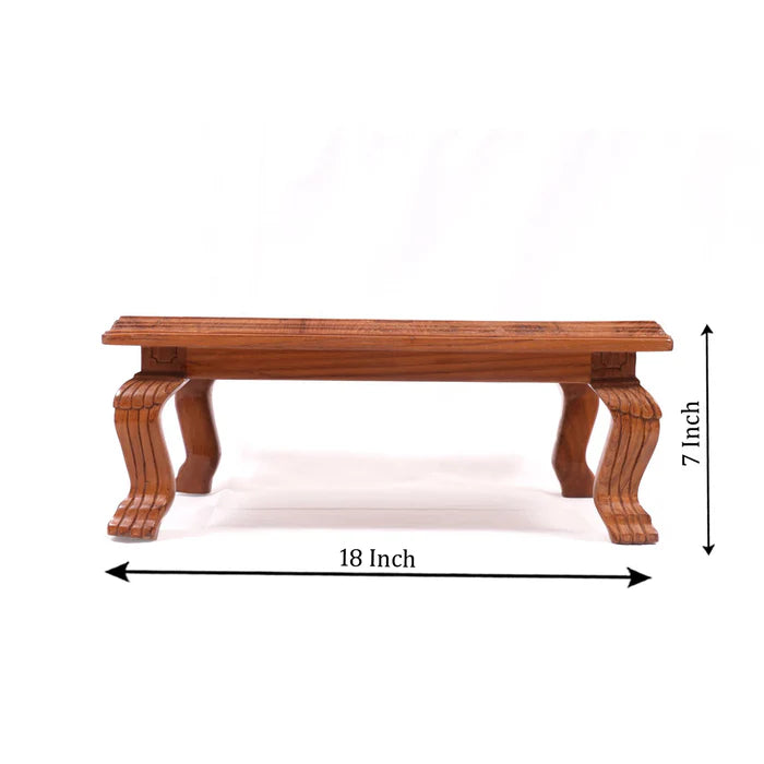 Elegant TEAK Wooden Bajot (Natural Plain)