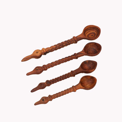 Four Rounded Serving Spoon Set