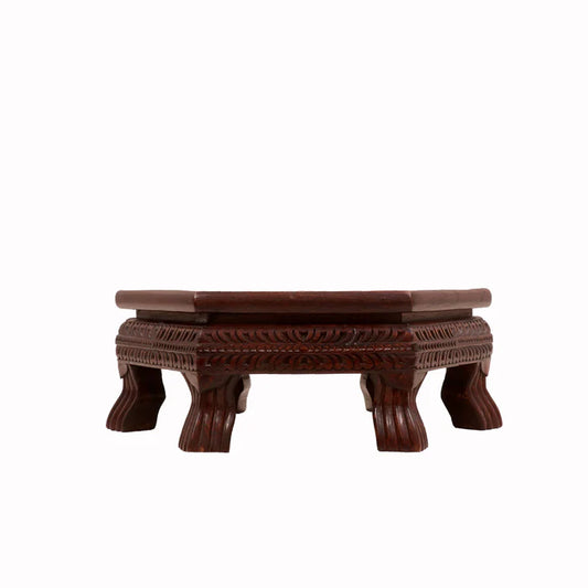 Rich Carved Mahogany Dark Style Wooden Bajot