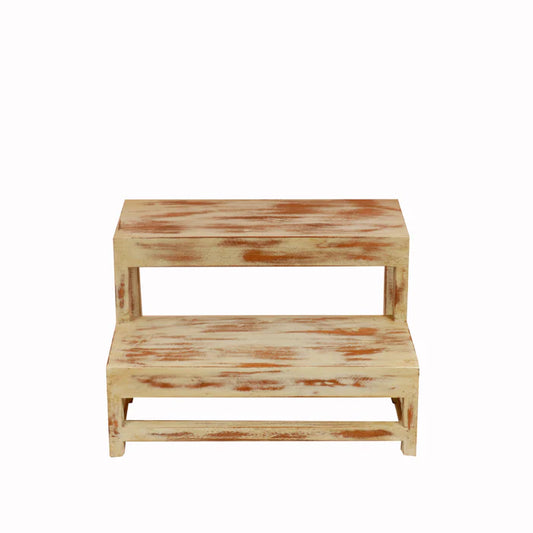 Distressed White Step Stool