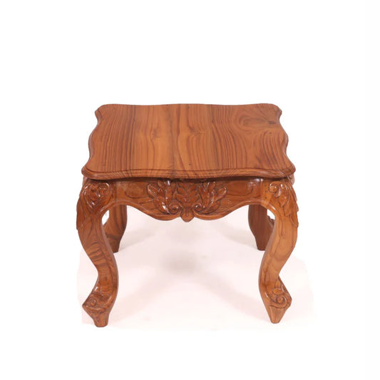 Compact Carving Teak Wooden Handmade Coffee Table (Large)