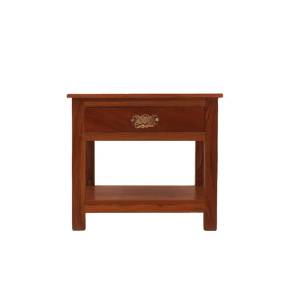 Honey Finish Teak Wood End Table