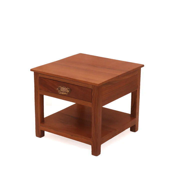 Honey Finish Teak Wood End Table