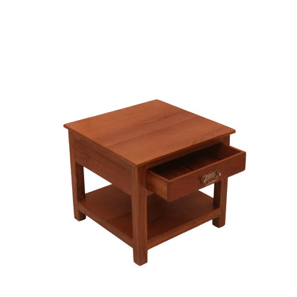 Honey Finish Teak Wood End Table