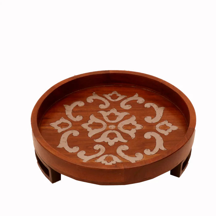 Inlay Patterned Round Tray