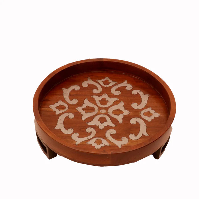 Inlay Patterned Round Tray