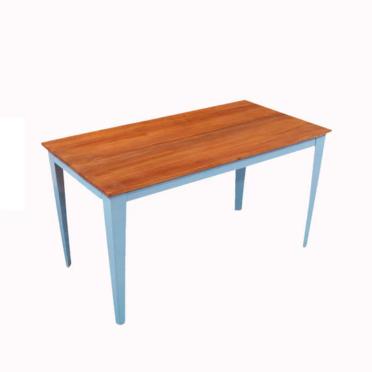 Vintage Blue Sharp Legs Handmade Wooden Coffee Table