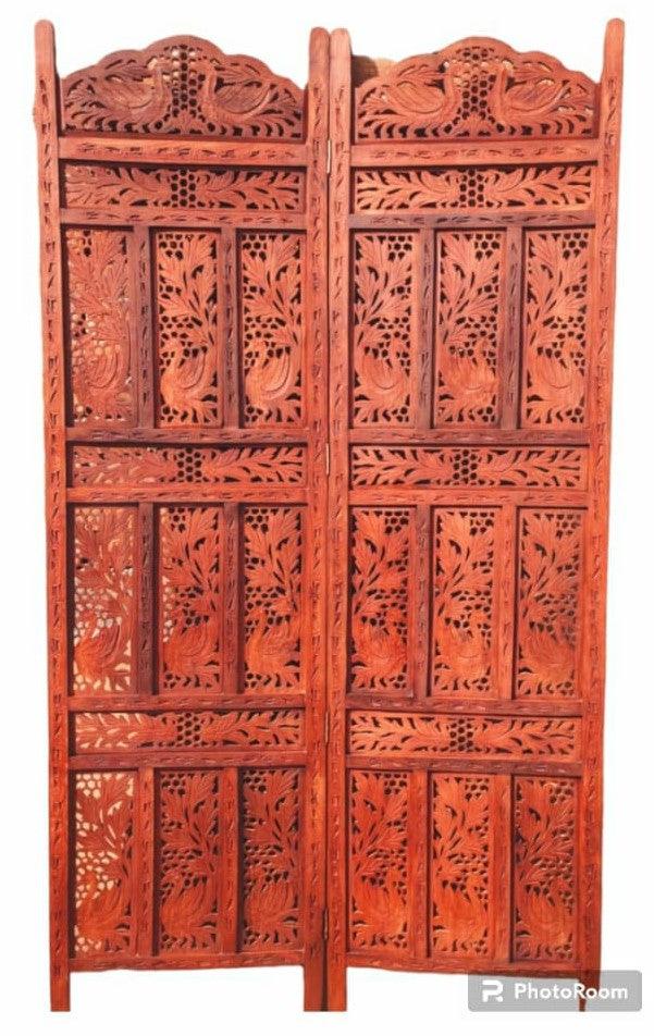 4 Panel Sheesham Wooden Partitions Room Dividers Screen Separators for Living Room Wooden Room Divider Partition Wooden Screen Wooden Separator Home & Kitchen