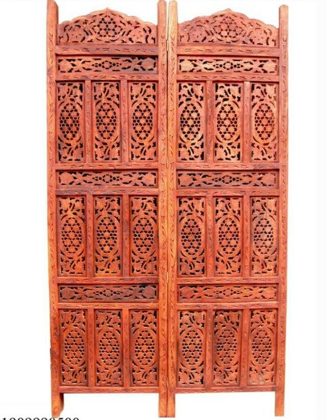 4 Panel Sheesham Wooden Partitions Room Dividers Screen Separators for Living Room Wooden Room Divider Partition Wooden Screen Wooden Separator Home & Kitchen