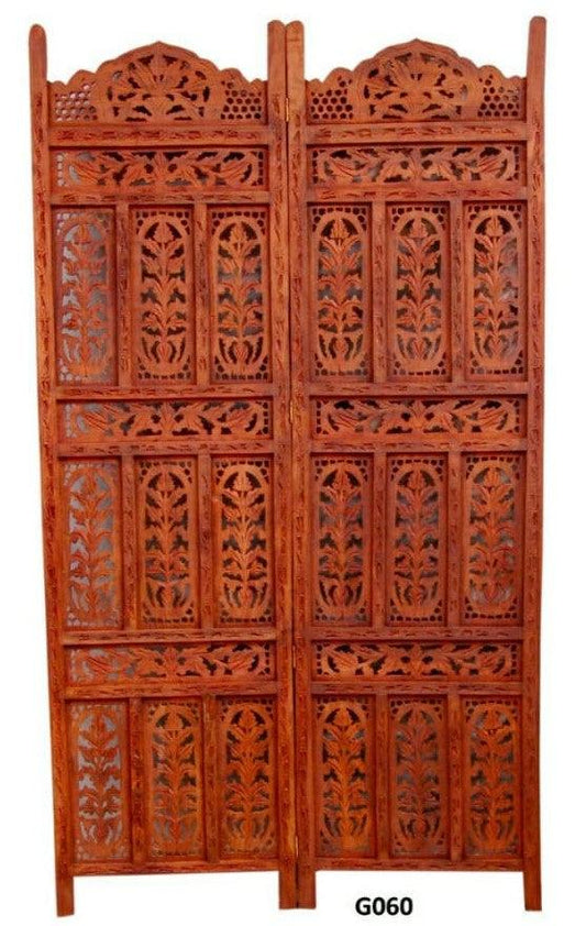 4 Panel Sheesham Wooden Partitions Room Dividers Screen Separators for Living Room