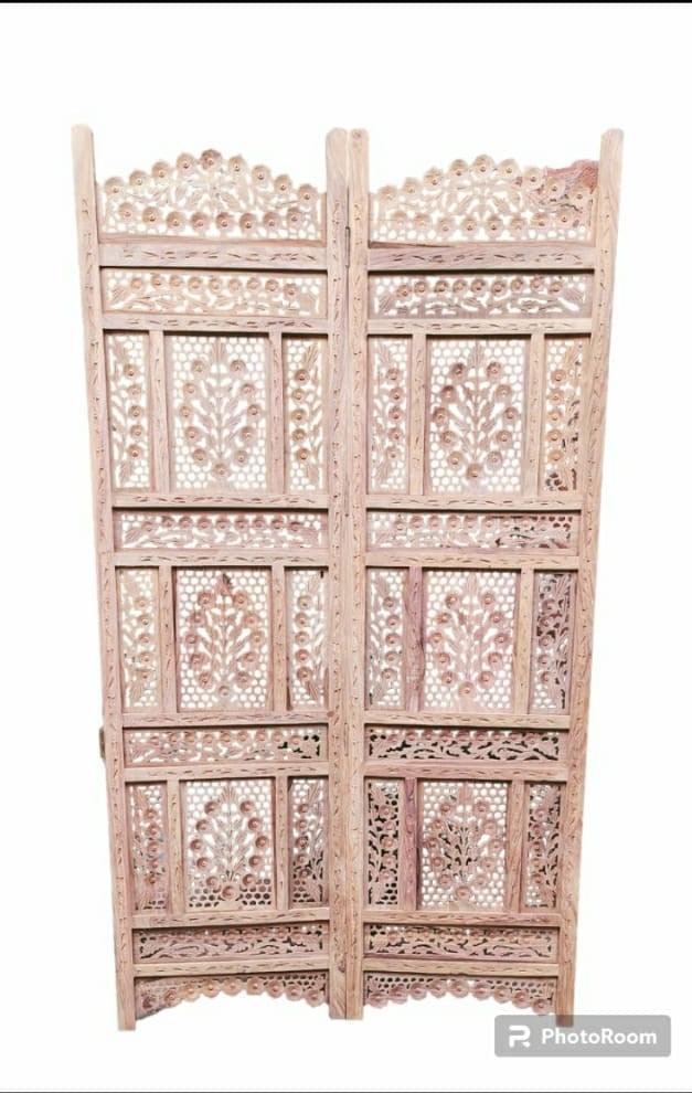 4 Panel Sheesham Wooden Partitions Room Dividers Screen Separators for Living Room Wooden Room Divider Partition Wooden Screen Wooden Separator Home & Kitchen