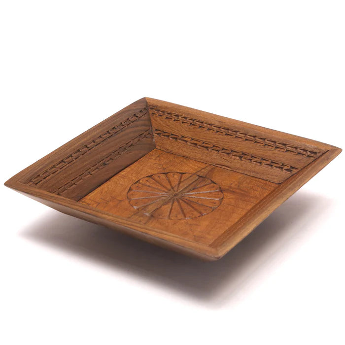 Simple Rustic Carved Tray Set